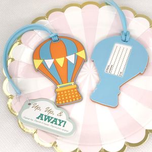 Tropical Party Presents Hot Air Balloon Rubber Luggage Tags Summer Wedding Favors Baggage Tag Bridal Shower Favor SN769