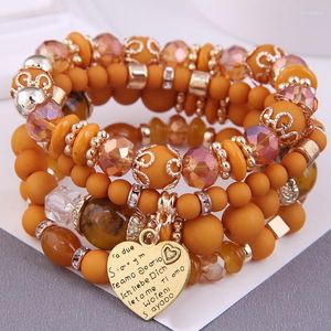 Bracelets de charme Moda Mulheres Charmos Bijoux Crystal Beads Bulke Bangles Vintage Multilayer Jewelry Gifts