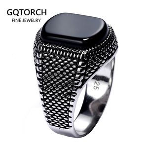 Солитарное кольцо кольцо индейки ювелирные изделия черное кольцо мужчины Light-Weight 6G Real 925 серебряные серебряные кольца