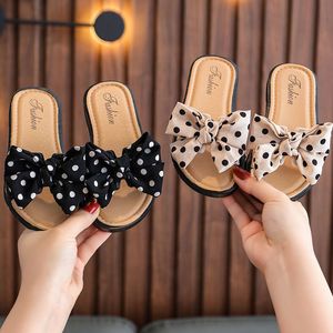 Slipper Bow Open Toe Slide Sandals Non-slip Flip Flops Children Home Slippers Kids Girls Summer Cute Beach Slippers CSH1343 230509