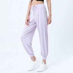 Yogahose Damen Designer Aktivhose Sommer Erfrischend Eis Hautpflege Pullout Schnürung Lose Jogginghose Damen Capris Outdoor Itness Yoga Activewear