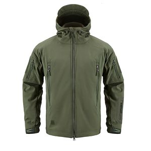 Men's Jackets Tactical Jacket Men Military Combat Soft Shell Army Hunting Field Jackets Windproof Waterproof Camouflage Fleece Hooded Coats 230509