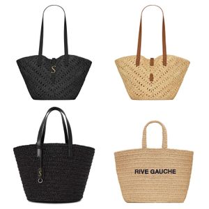 Top handle travel high quality Beach Bag Womens luxury Rive Gauche handbags totes basket mens clutch bags weave linen Large Shopping designer Crossbody Shoulder bag