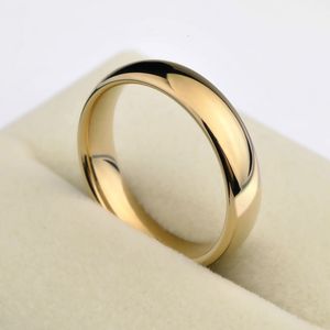 Band Ringe Klassisch 1 STÜCKE Gold Farbe Allianz Paare Wolfram Ehering Verlobungsringe für Männer Frauen 3,55 mm Breite Komfort Passform 4-12 230509