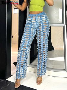 Dżinsowe dżinsy puss y2k letnie proste spodnie dżinsy puste vintage Trend Broken Chic Design Wild Streetwear Hip Hop Denim Spodni T230509
