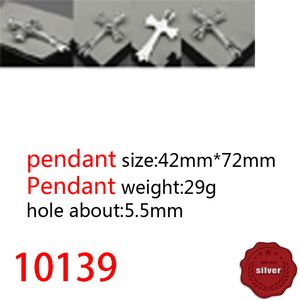 10139 European and American pendant jewelry S925 sterling silver fashion personality punk hip-hop personality double layer cross letter pendant classic jewelry