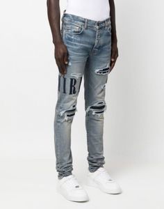 Men's Jeans Serif stretch cotton denim jeans Slim Distressing fading distressed skinny Ripped Destroyed Denim moto biker pants 230509