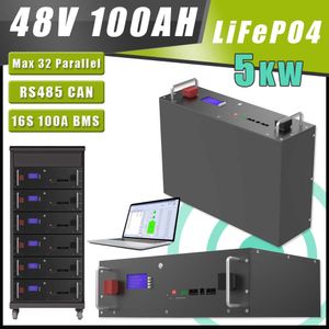 48V 100AH ​​LIFEPO4 Batteri RS485 kan kommunicera 5 kW för solsystem UPS OFF/ON GRID -inverterare