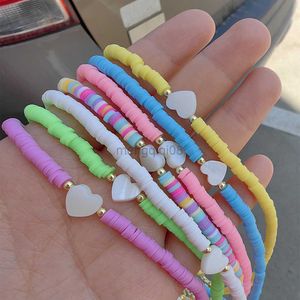 Pendant Necklaces ZX Summer Natural Heart Shell Beaded Chain Chokers for Women Handmade Polymer Clay Statement Wholesale Jewelry Y23