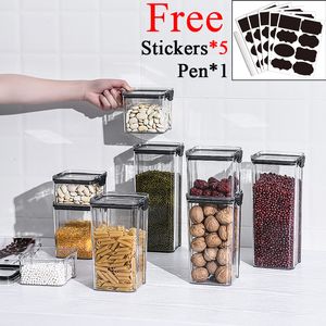 Food Savers Storage Containers 4-9PCS Kitchen Organization Box Jars Ducts for Lid Gift 230509