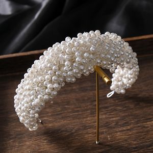 Jóias de cabelo de casamento Luxo Pearls Fulls Crystal Silver Color Headnds para mulheres Bride Women Tiaras Vines Bands Acessórios feitos à mão 230508