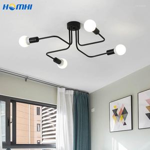 Ceiling Lights Homhi Modern Led For Living Room Loft 4 Heads Spider Home Lighting Bedroom Black E27 Iron Creative HPD-020