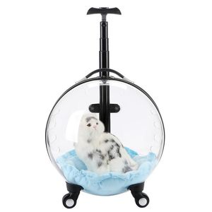 Carrier Pet Trolley Case Dog Cat Travel Transport Bag Transparent Wide View Travel Handbag Outing Portable Fashion Backpack Bubble Box