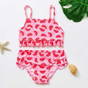 Kinderbadebekleidung 2-8 Jahre altes Baby Wassermelone zweiteiliger Mädchenbadeanzug hochwertiger Kinderstrandanzug P230602