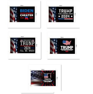 Bandiera Trump 2024 Tornerà Fai contare ancora i voti 3 * 5 piedi Banner elettorale del presidente Trump 90 * 150 cm