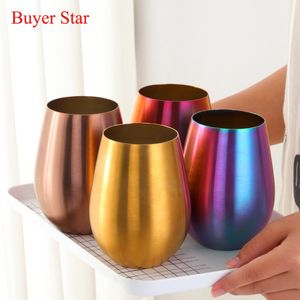 Tumblers 500 ml Gold Rostfritt stål Beer Cup Drinkware Tumbler Tabell Proviset Vatten Cup Outdoor Tea Coffee Cocktail Drinking Mugs Metal Cups 230506