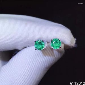 Stud Earrings KJJEAXCMY Fine Jewelry 925 Silver Natural Emerald Girl Luxury Ear Support Test Chinese Style With Box