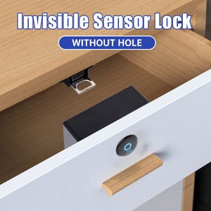 Door Locks Intelligent Electronic Lock Invisible Sensor Cabinet Lock Digital Intelligent Door Lock Emid IC Card 230508