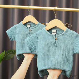 Shirts Children T Shirts Fashion Linen Pleated Boys T Shirt 1-7year Kids T-shirt Summer Baby Boys Girls T-shirt Children Clothes