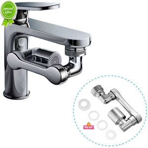 New 1080 Universal Rotation Faucet Sprayer Head Dual Effluent Washbasin Kitchen Robot Arm Extension Faucets Aerator Bubbler Nozzle