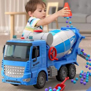 Diecast Model Children's Oversized Inertial Engineering Vehicle Dump Truck Cement Truck with Lighting Music Mixing Loadable Model Kid Toy Gift 230509
