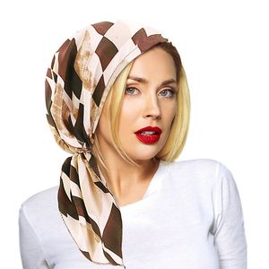Новая хлопковая принт предварительно привязанная шляпа Женщины мусульманские хиджаб-головы шарф-шарф оберт