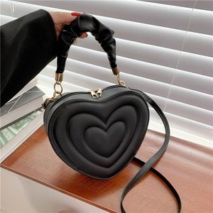 Evening Bags Fashion Love Heart Shape Shoulder Bag Small Handbags Designer Crossbody Bags For Women Solid Pu Leather Top Handle Bag 230508