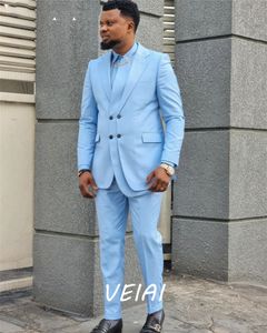 Męskie garnitury Blazery Design garnitury dla mężczyzn Zestawy Blazer Zestaw Mężczyzn Dress Blue Wedding Tuxedos Costume Homme 2 sztuki płaszcz 230509