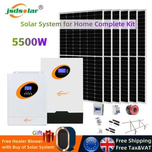 JSDSOLAR 5500W Sistema solar para o kit completo com o kit completo com painéis solares de inversor de bateria LifePO4