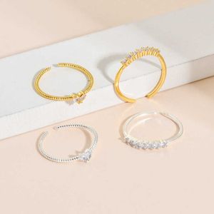 Band Rings 2023 Europe America Japan and South Korea Fashion New Love Open Ring Set Women and Jewelry Wedding Banquet Party Couple Gift Z0509