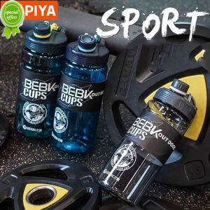 2 litrów motywacyjna butelka z wodą ze słomy napój butelka duża pojemność dzbanki fitness Portable Travel Sports Plastikowy kubek wodny