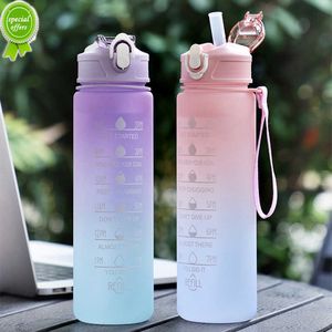 750ML Sports Water Bottle with Time Marker Leak-proof Cup Motivational Portable Water Bottle for Outdoor Sport Fitness BPA Free