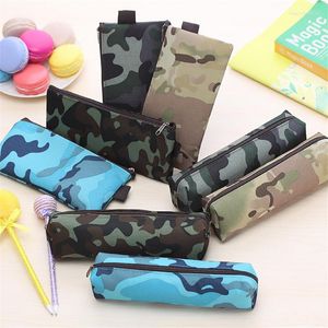 Large Capacity Fashion Camuflagem Canvas Pencil Case Outdoor Pen Bag Pencilcase School Office Supply Creative Stationary Gift