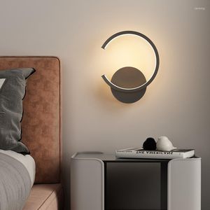 Wandleuchte Moderne LED-Leuchten Nordic Wohnzimmer Hintergrundlicht Schlafzimmer Nachttisch Innenbeleuchtung Quadratisch Rundsockel Chassis