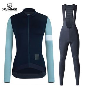 Rowerowe koszulki setki YKYWBIKE Women Cycling Odzież z długim rękawem rowerowe rowerowe rowerowe ubrania rowerowe Jersey Set 230509