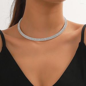 Choker Treazy Delicate Micro Rhinestones Halsband för kvinnor Sparkling Crystal Collar Neck Chain Halsband bröllop smycken gåvor