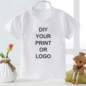 Camisas DIY sua camiseta impressa ou infantil de verão de manga curta Casual Roupe