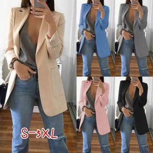 Damen Anzüge Blazer XxxxxL XxxxL Damen Elegant Slim Casual Solid Business Blazer Bodycon Lange Jacke Damen Frühling Herbst Anzug 230509