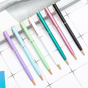 PCS/LOT Fashion Metal Ballpoint Pen Cute Business Signature Ball Pens Pens Office School Writing Supplies Hurtowe