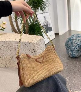 Designer Bag Re-edition 2005 Straw Shopping Fashion Luxury Ladies Handbag Shoulder Crossbody Beach Bag Summer Travel Woven Bag Purse