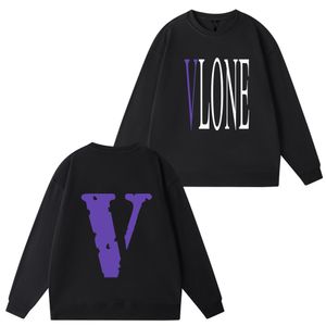 Vlone Big V Letter Hoodie för man MEN MENS GRAFIC PRINT HOUDIES HIP HOP KORT SLEEVE COMON CREW Neck Tee Tops For Men Women Blue Hoodie Streetwear Man Designer Kvinna