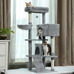 スクラッチャー高速配達ペットの猫のおもちゃのおもちゃのコンドミニアム猫のための子猫のひっかいポストおもちゃマルチレベルタワーハウスソリッド安定した家の巣