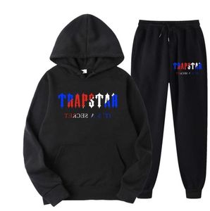 Tuta TRAPSTAR Brand Printed Sportswear Uomo 16 colori Warm Two Pieces Set Felpa con cappuccio allentata Design protezione solare 80ess