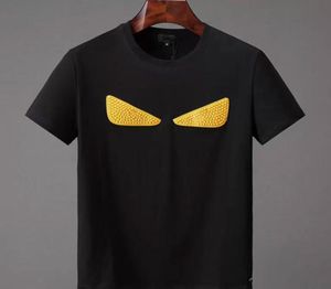 Designer Men039s T-Shirts aus reiner Baumwolle Kurzarm Monster Yellow Eyes Muster High Street Frauen Paare lose beiläufige T-Shirt T1210173