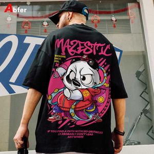 Camisetas masculinas abfer 2022 camiseta de hip hop estilo panda graffiti harajuku homens solteiros camiseta casual verão de grandes dimensões Tees gráficos j230509