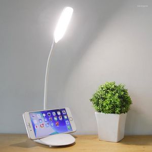 Bordslampor skrivbordslampa flexibel 3 nivå ljusstyrka USB uppladdningsbar beröringskontroll bärbar ljus skrivbordskväll för barn