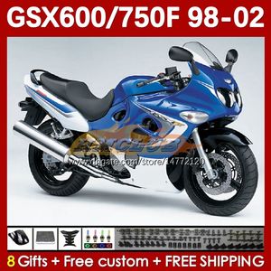 Body For SUZUKI GSXF750 GSXF600 KATANA GSXF 600 750 CC 600CC 750CC 1998 1999 2000 2001 2002 169No.98 GSX750F GSXF-600 GSXF-750 GSX600F 98 99 00 01 02 Fairing stock blue blk