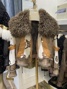 Pele venda quente inverno mulheres pele real pele de coelho interior quente curto moda jaquetas real gola de pele de cordeiro senhoras outwear