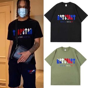 デザイナーファッション衣類 Tシャツ Tシャツハイストリートトレンドブランド Trapstar レタープリントカジュアルルーズコットン半袖メンズレディース Tシャツ夏の高級カジュアル Str