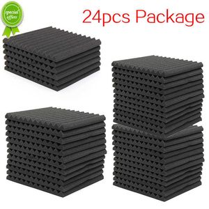 New 24PCS 300x300x25mm Studio Acoustic Foam SoundProofing Acoustic Panel Sound Proof Insulation Absorption Treatment Wall Panels